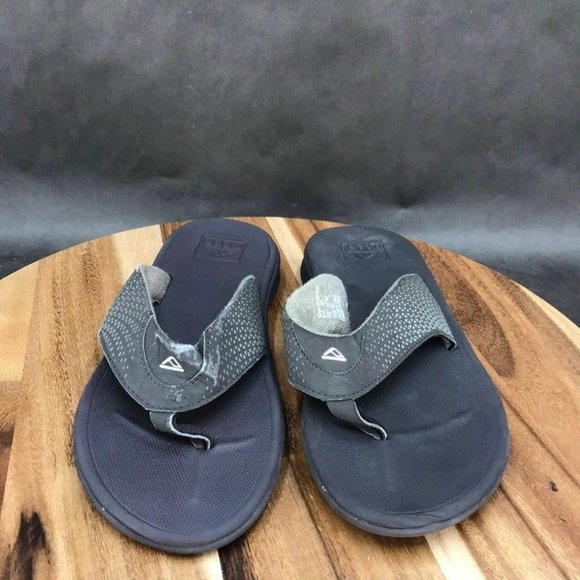 Reef Brown Faux Leather Flip Flops Slip On Sandals Mens Size 9 - Picture 2 of 9